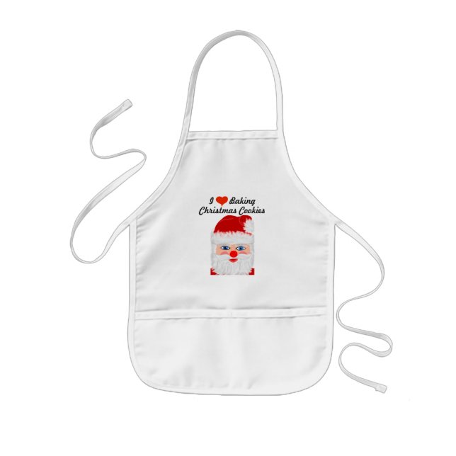 I Love Baking Christmas Cookies Santa Apron (Front)