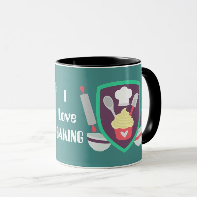 I love baking customizable coffee mug (Front Right)