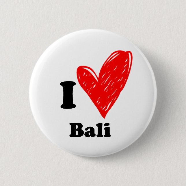 I love Bali Button (Front)