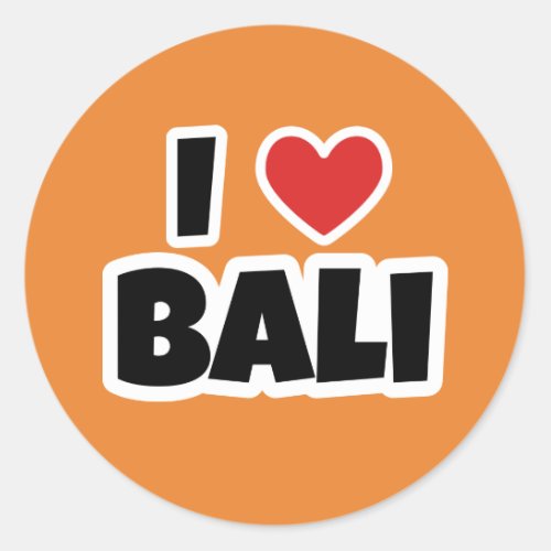 I love Bali Classic Round Sticker