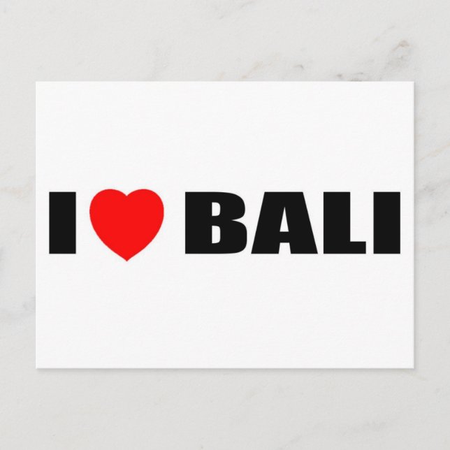 I Love Bali, Indonesia Postcard (Front)