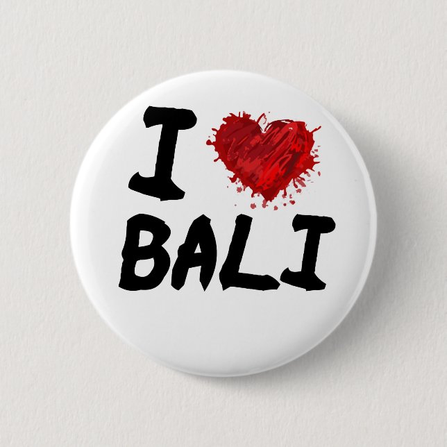 I Love Bali Pinback Button (Front)