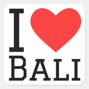 I love Bali Square Sticker