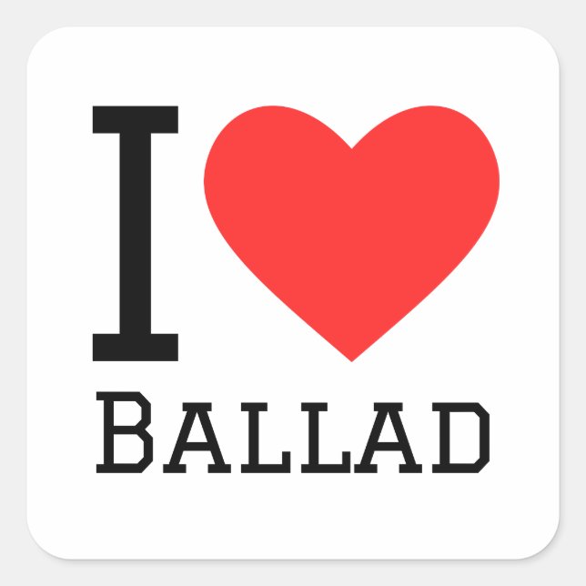 I love ballad square sticker (Front)