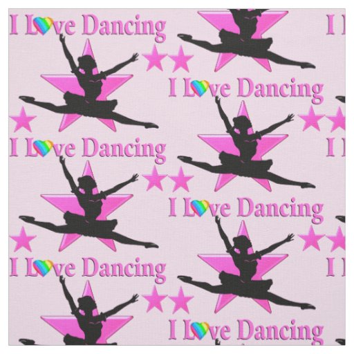 I LOVE BALLET AND DANCING PINK FABRIC