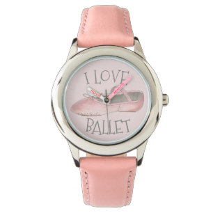 I Love Ballet Ballerina Pink Slipper Dance Teacher Watch