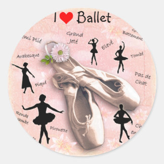 I love Ballet Classic Round Sticker