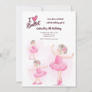 I Love Ballet  Invitation