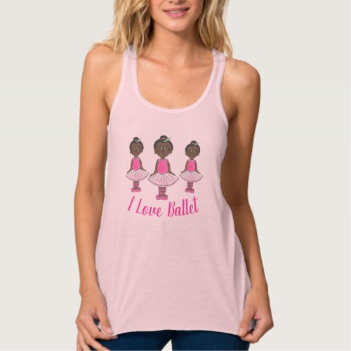 I LOVE BALLET Pink Tutu Ballerina Dance Teacher Tank Top
