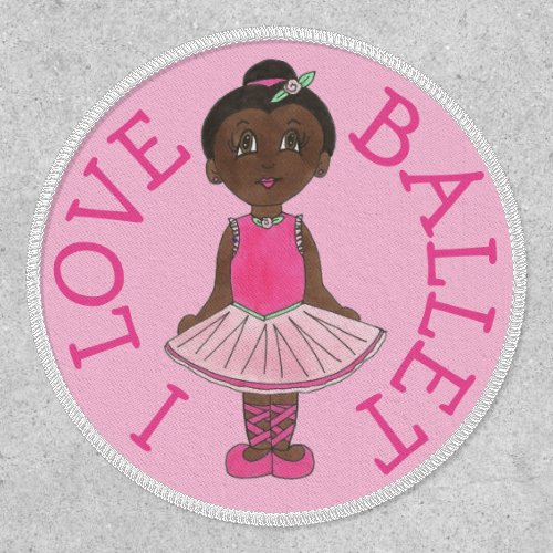 I LOVE BALLET Pink Tutu Girl Ballerina Dance Class Patch