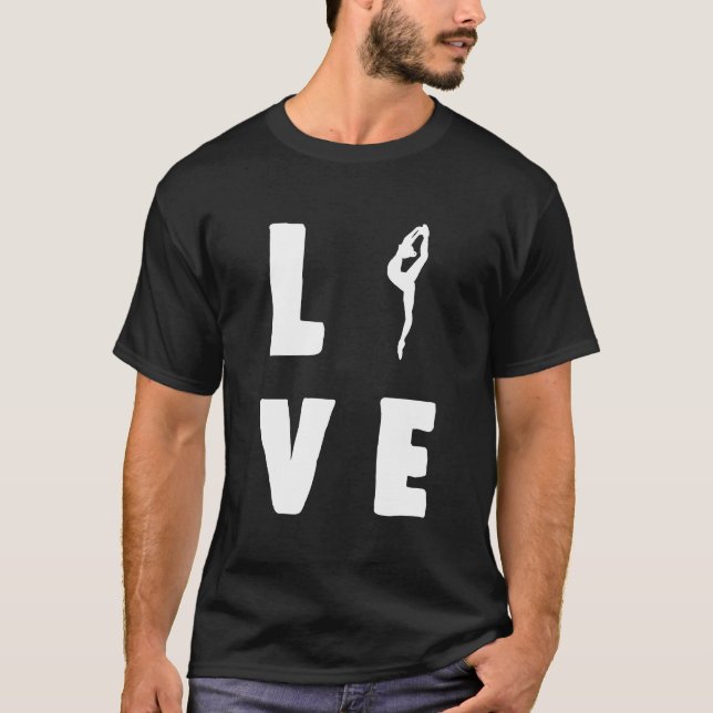 I Love Ballet Top Ballerina Gift For Girls T-Shirt (Front)