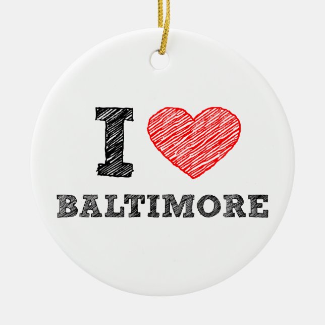 I-Love-Baltimore Ceramic Ornament (Front)