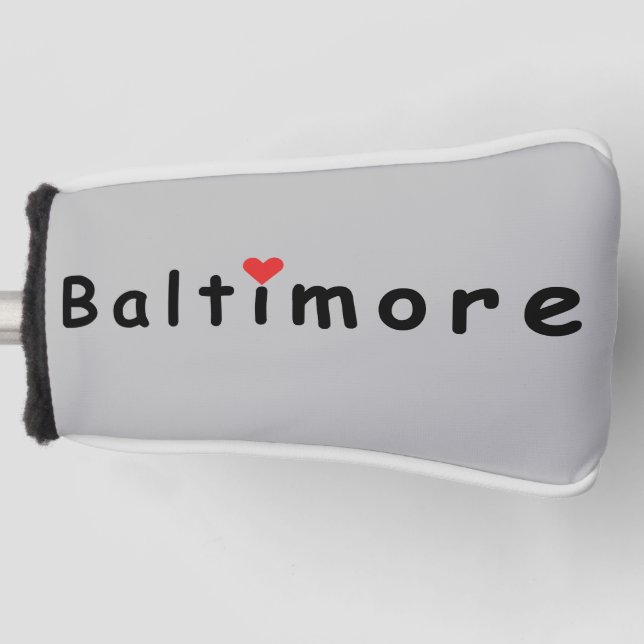 I love Baltimore Golf Head Cover (Front)