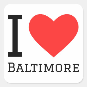 I love Baltimore Square Sticker