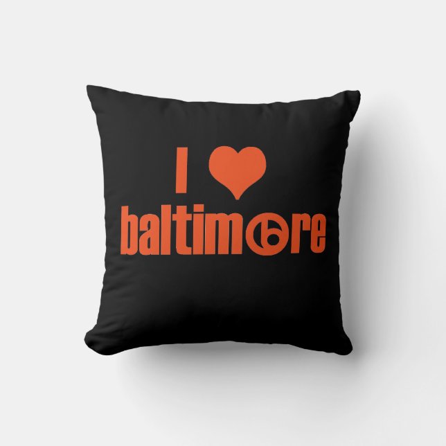 I Love Baltimore Throw Pillow (Front)