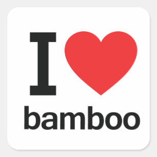 I Love Bamboo Square Sticker