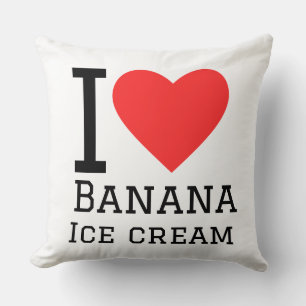 I love banana ice cream throw pillow