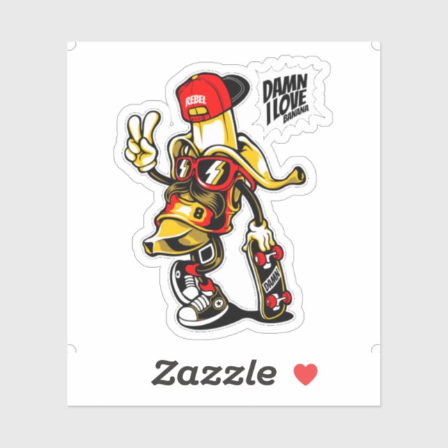 I Love Banana Rebel Sticker (Sheet)