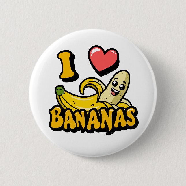 I  Love Bananas Button (Front)