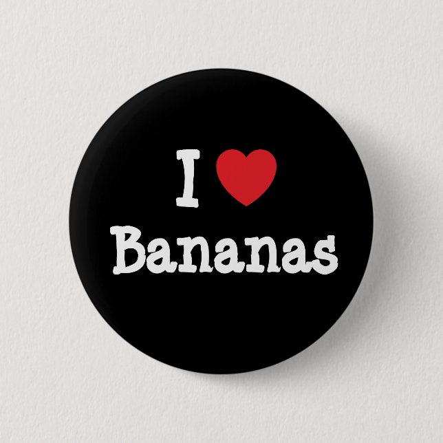 I love Bananas heart T-Shirt Pinback Button (Front)