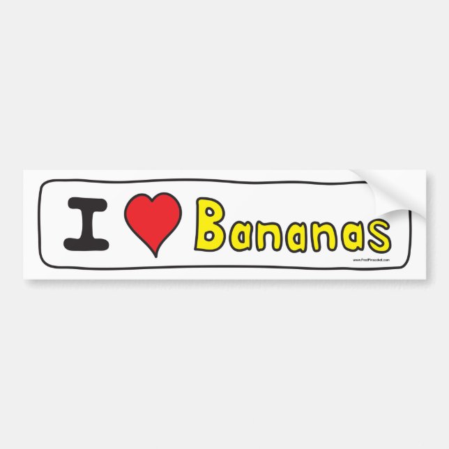 I Love Bananas (I Heart Bananas) Bumper Sticker (Front)