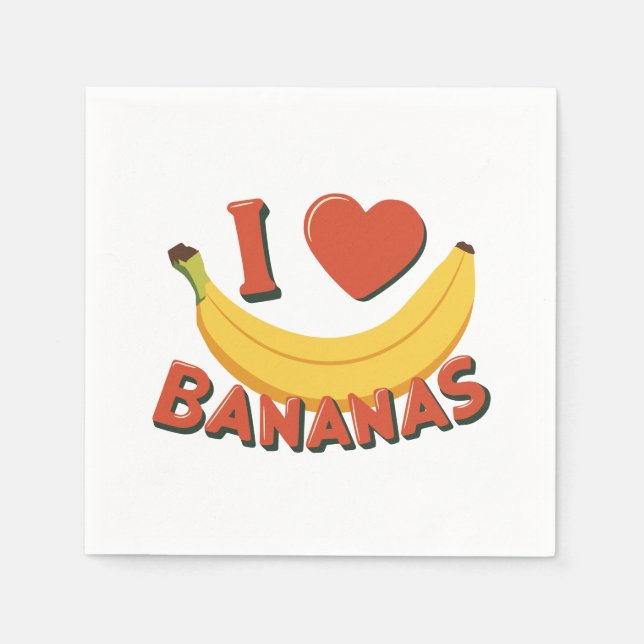 I Love Bananas Napkins (Front)