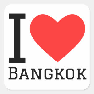 I love Bangkok Square Sticker