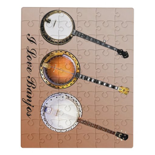 I LOVE BANJOS JIGSAW PUZZLE Zazzle