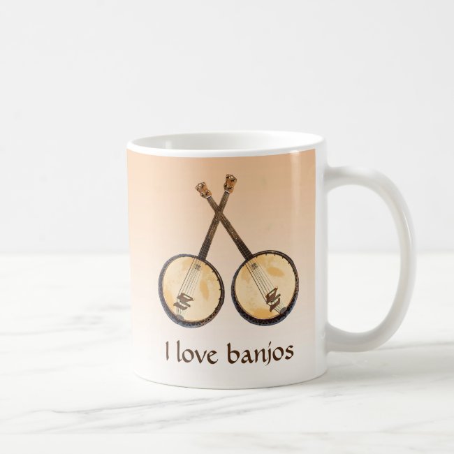 I Love Banjos Music Instruments Mug