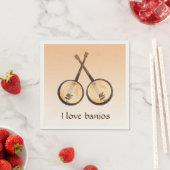 I Love Banjos Music Instruments Paper Napkins (Insitu)