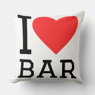 I love bar throw pillow
