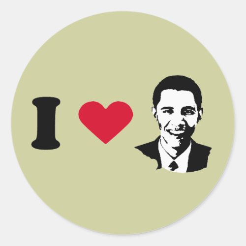 I Love Barack Obama T_shirt Classic Round Sticker