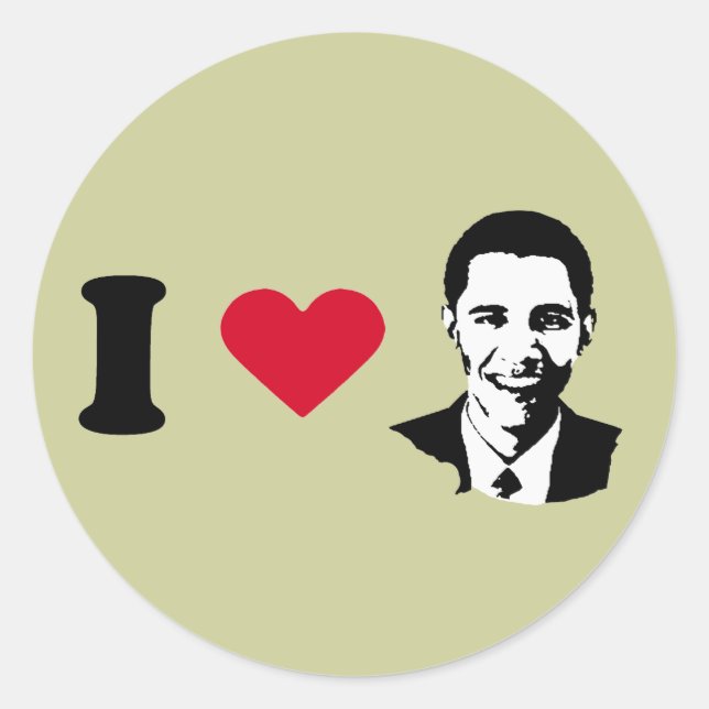 I Love Barack Obama T-shirt Classic Round Sticker (Front)