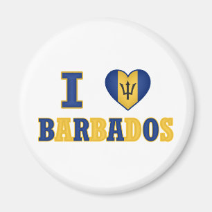 I Love Barbados Heart Flag Design Magnet