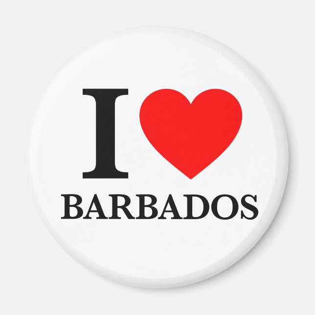 I Love Barbados Magnet (Front)