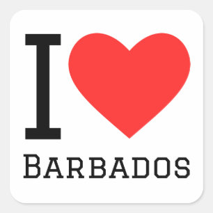 I love Barbados Square Sticker