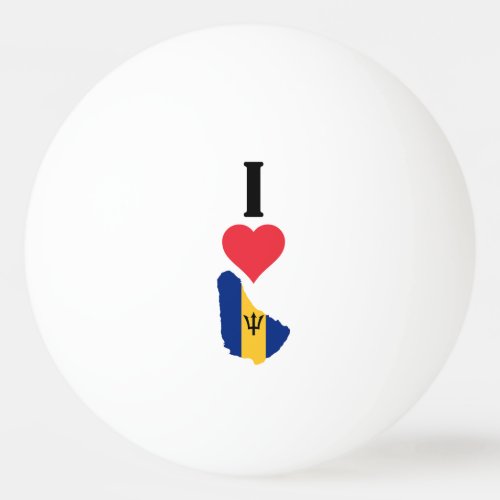 I Love Barbados Vertical I Heart Country Flag Map Ping Pong Ball