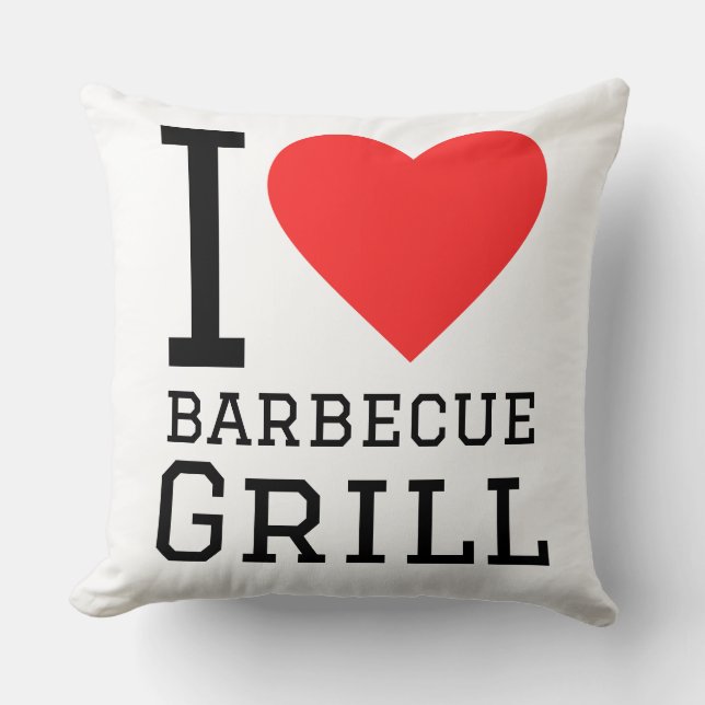 I love barbecue grill throw pillow (Front)