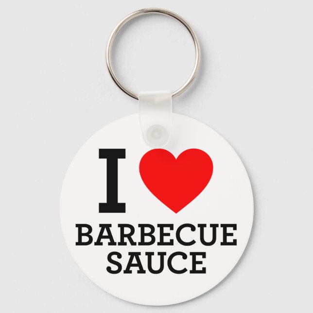 I Love Barbecue Sauce Keychain (Front)