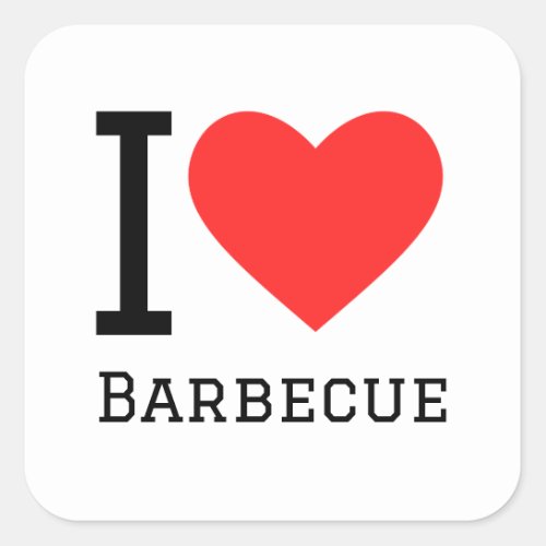 I love barbecue square sticker