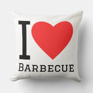 I love barbecue throw pillow