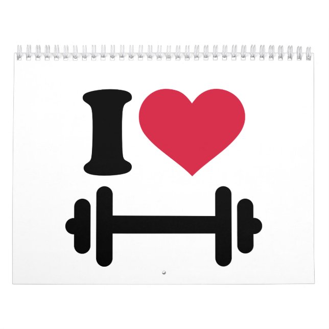 I love barbell dumbbell calendar (Cover)