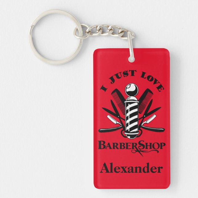 I Love Barbershop Keychain (Front)
