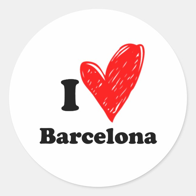 I love Barcelona Classic Round Sticker (Front)