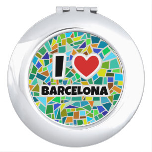 I love Barcelona Compact Mirror