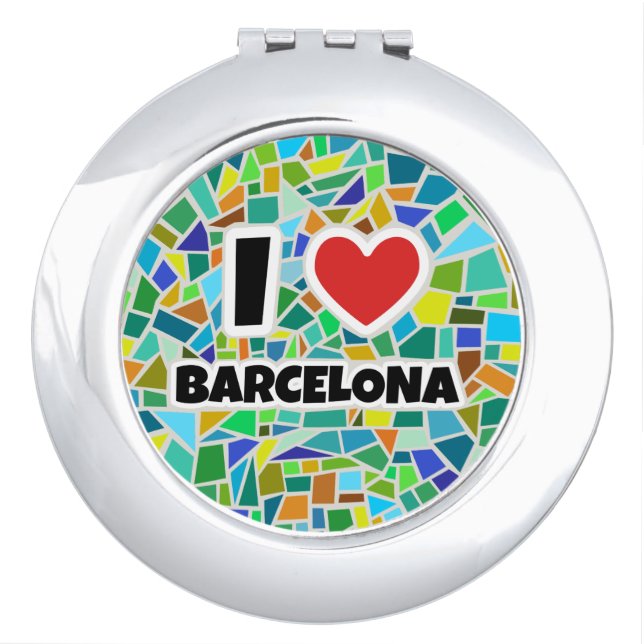 I love Barcelona Compact Mirror (Front)