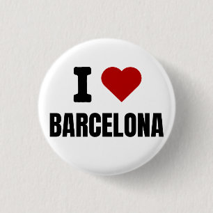 I love Barcelona - I heart Barcelona Spain Button