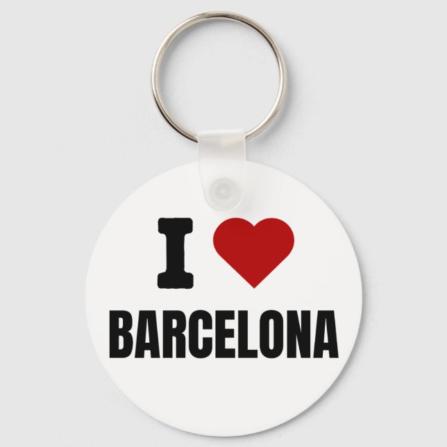 I love Barcelona - I heart Barcelona Spain Keychain (Front)