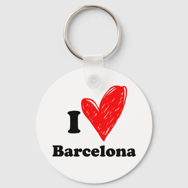I Love Barcelona Keychain (Front)