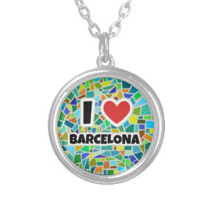 I love Barcelona Silver Plated Necklace
